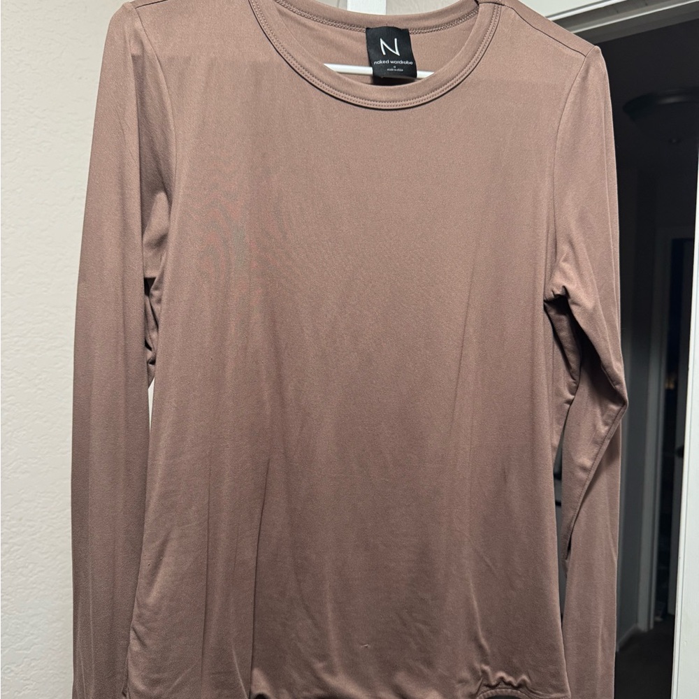 Naked Wardrobe Tan Long Sleeve Top